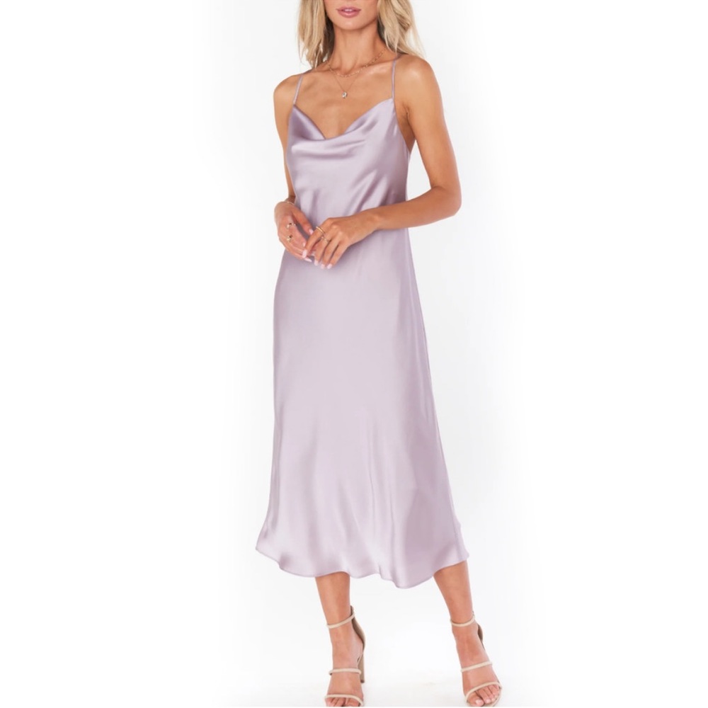 Show Me Your MuMu Verona Cowl Dress Dusty Purple Luxe Satin